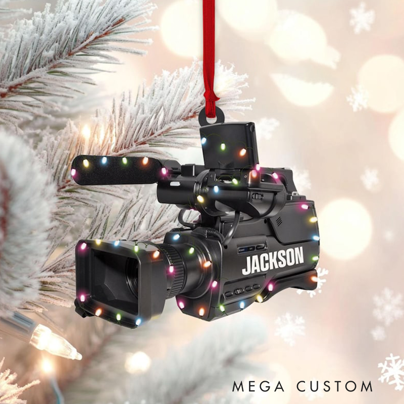 Personalized Camera Christmas Ornament Gift for Photographer Camera Photographer Flat Christmas Ornament, Photographer Ornament Xmas Decor
