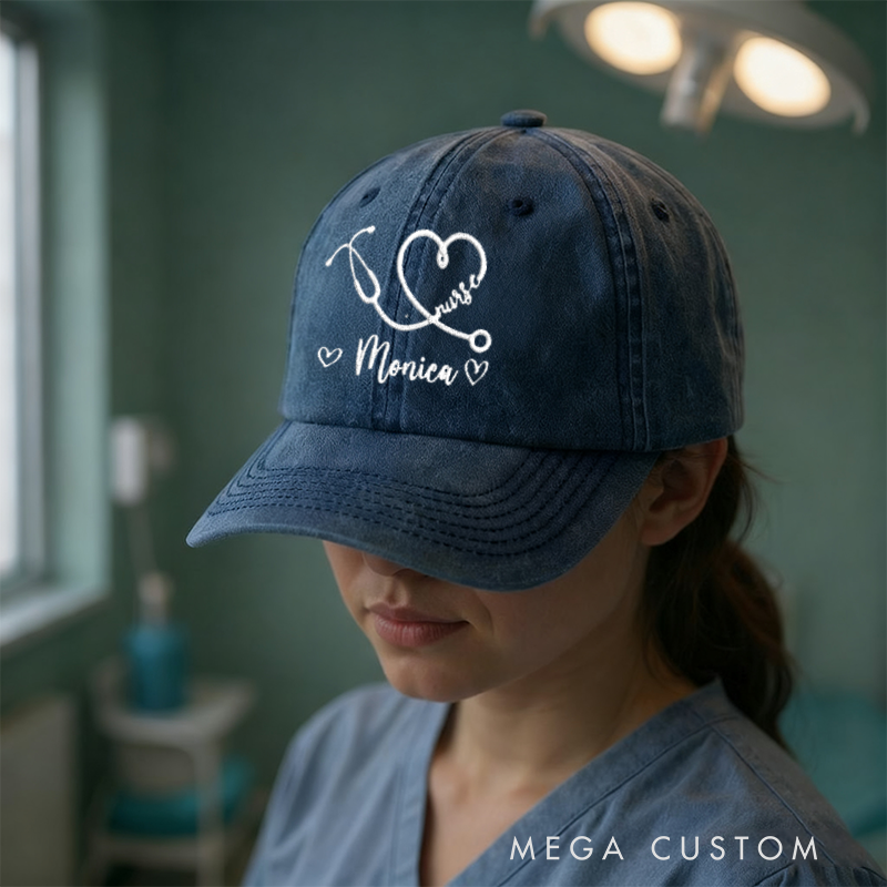 Personalized Caps for Nurse Embroidered Baseball Cap Medical Worker Hat Custom Nurse Gift Nurse Appreciation Hat