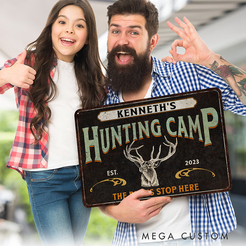 Personalized Hunting Sign Custom Hunting Lodge Decor Cabin Sign Hunting Camp Gift for Him Hunters