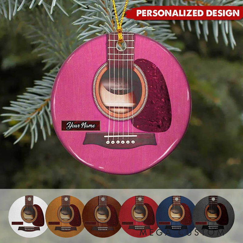 Personalized Name Christmas Ornaments Guitar Ornaments Gifts for Guitar Lover