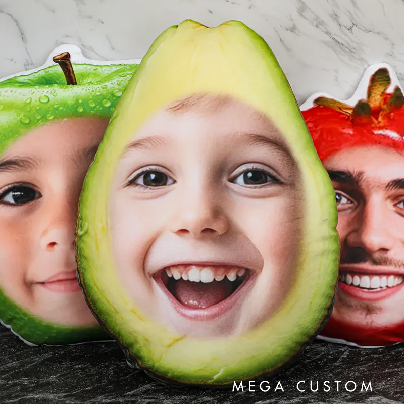 Personalized Ugly Fruit Pillow Kids Fruit Face Pillow 3D Ugly Pillow Birthday Boy Girl Gift for Baking Lover Pillow