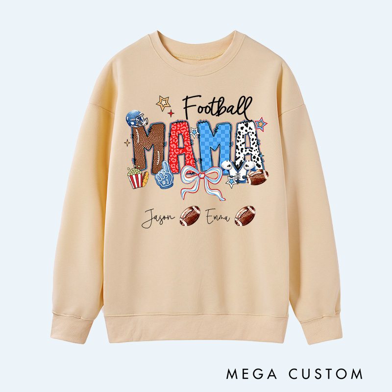 Personalized American Football Sweatshirt with Custom Name and Design for Mom Nana and More