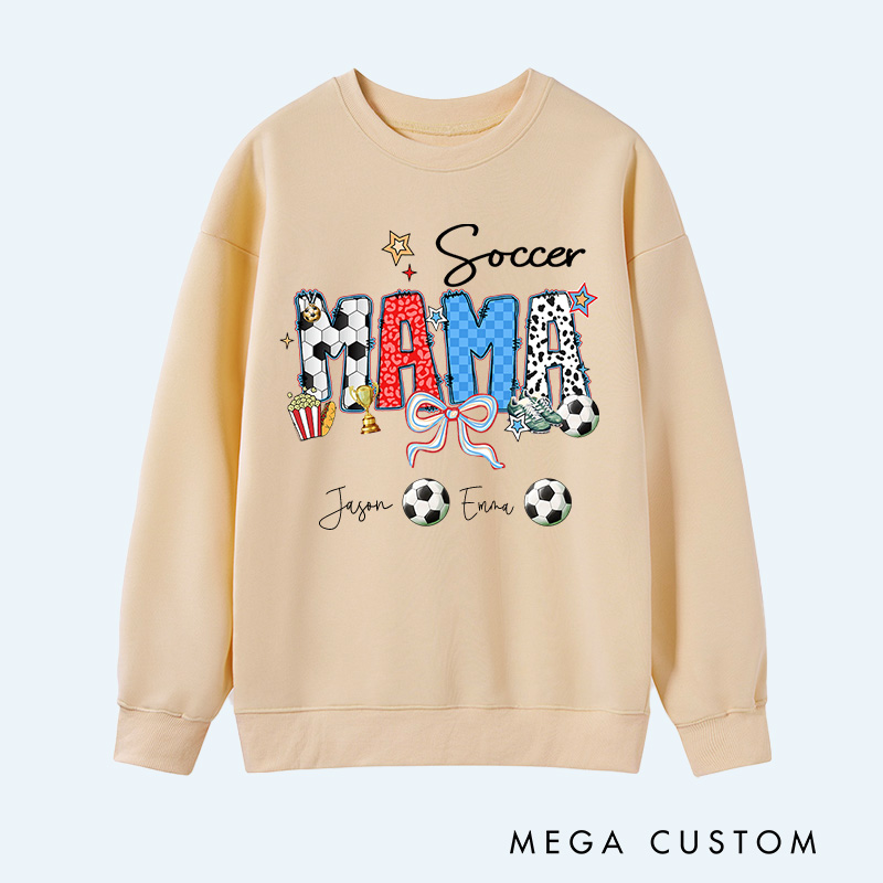 Personalized Soccer Sweatshirt with Custom Name and Design for Mom Nana and More