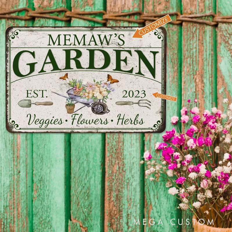 Personalized Garden Sign Veggie Garden Flower Garden Herb Garden Patio Decor Porch Decor Gifts For Her Mothers Day Gift Garden Lover Gift 