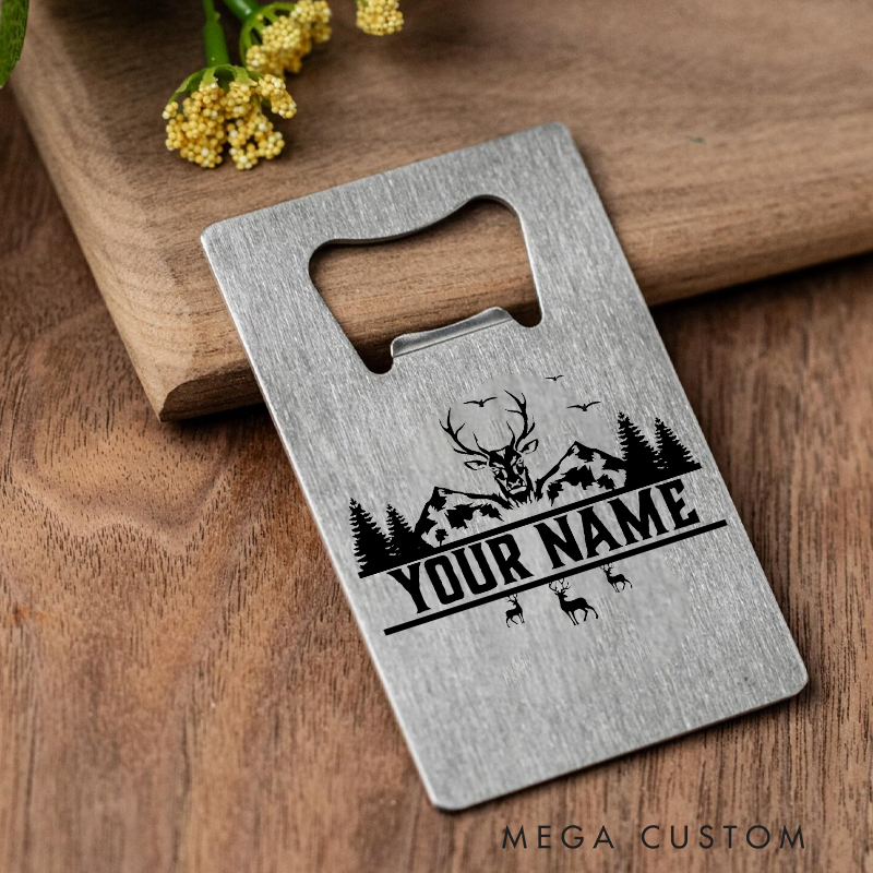 Personalized Hunting Bottle Opener Stainless Steel Portable and Durable Perfect Gift for Hunting Outdoor Adventures Lover