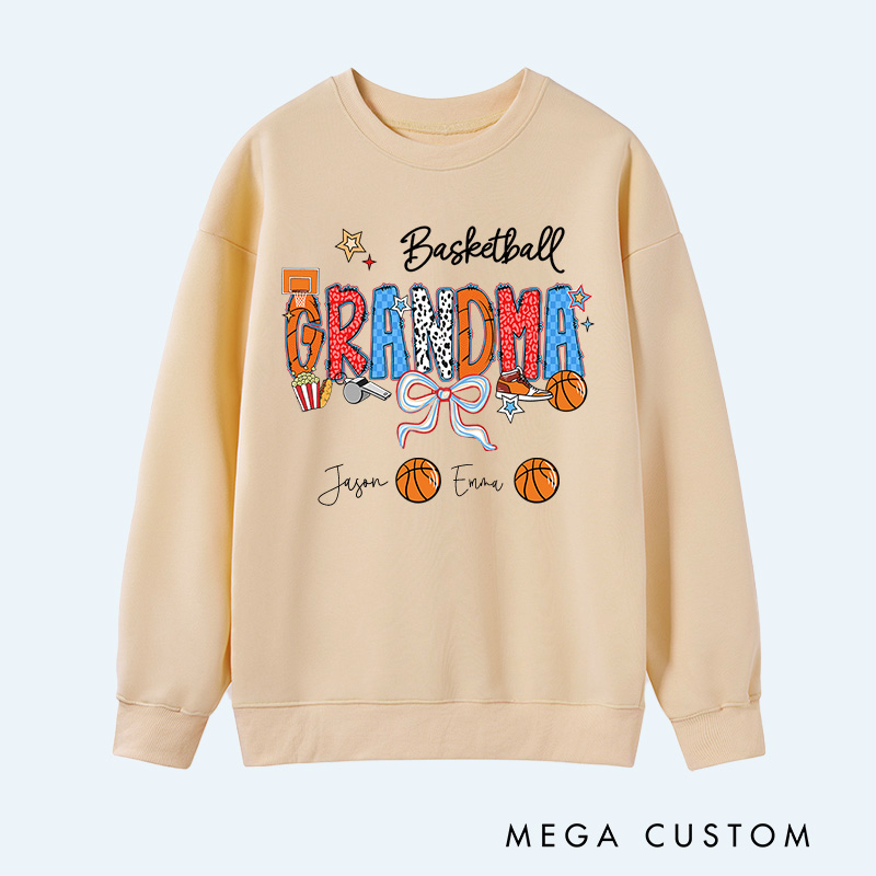 Personalized Basketball Sweatshirt with Custom Name and Design for Mom Nana and More