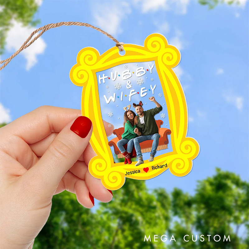 Personalized Hubby Wifey Couple Photo Movie Fan Acrylic Ornament Movie Christmas Gift Film Xmas Gift Christmas Decor