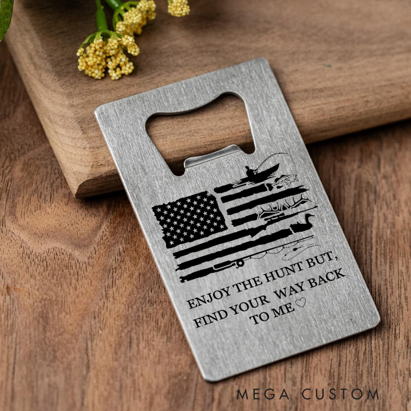 Personalized Stainless Steel Deer Hunting Bottle Opener Patriotic Hunting Bottle Opener Gift for Hunting Outdoor Lover