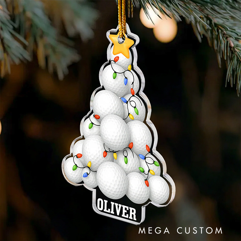 Personalized Golf Acrylic Christmas Ornament Celebrate Your Game in Style