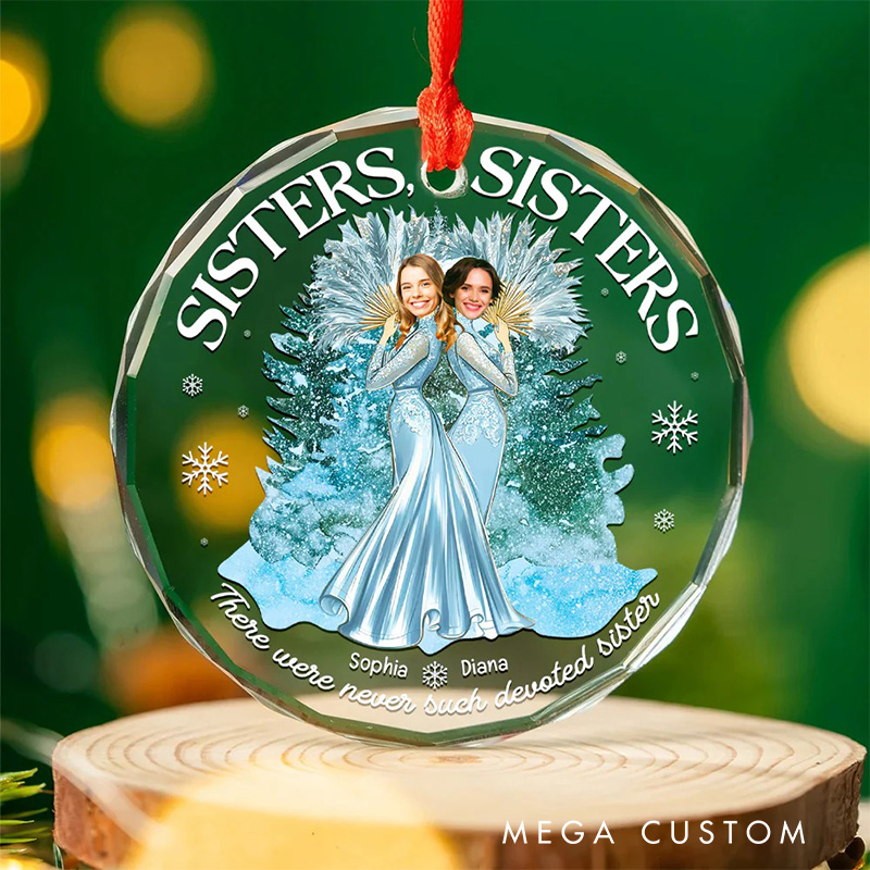 Personalized Sisters Christmas Ornament Glass Ornament for Sisters Besties Christmas Gift Movie Xmas Gift Christmas Decor