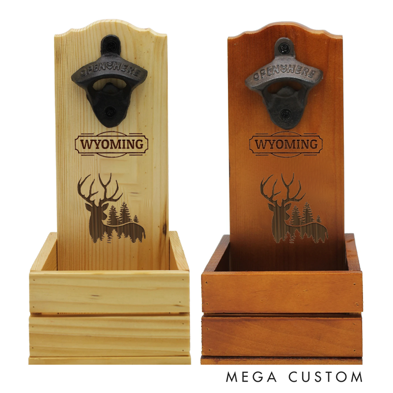 Personalized Whitetail Deer Wall Mount Bottle Opener Engraving Bottle Openers Hunting Gift for Boyfriend Husband