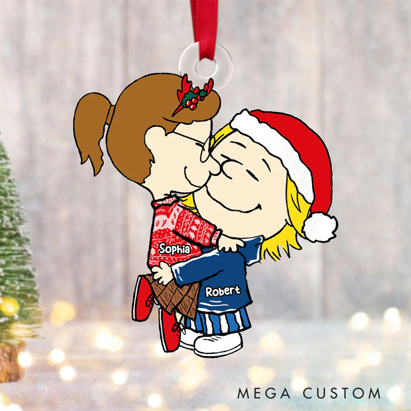 Personalized Snuggle Season Acrylic Ornament for Couple Ca'r'toon Christmas Gift Film Xmas Gift Christmas Decor