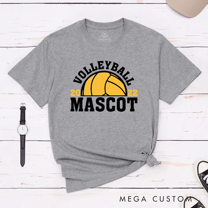Personalized Volleyball T-Shirts Featuring Mascot Name and Years - Custom Team Spirit Tee