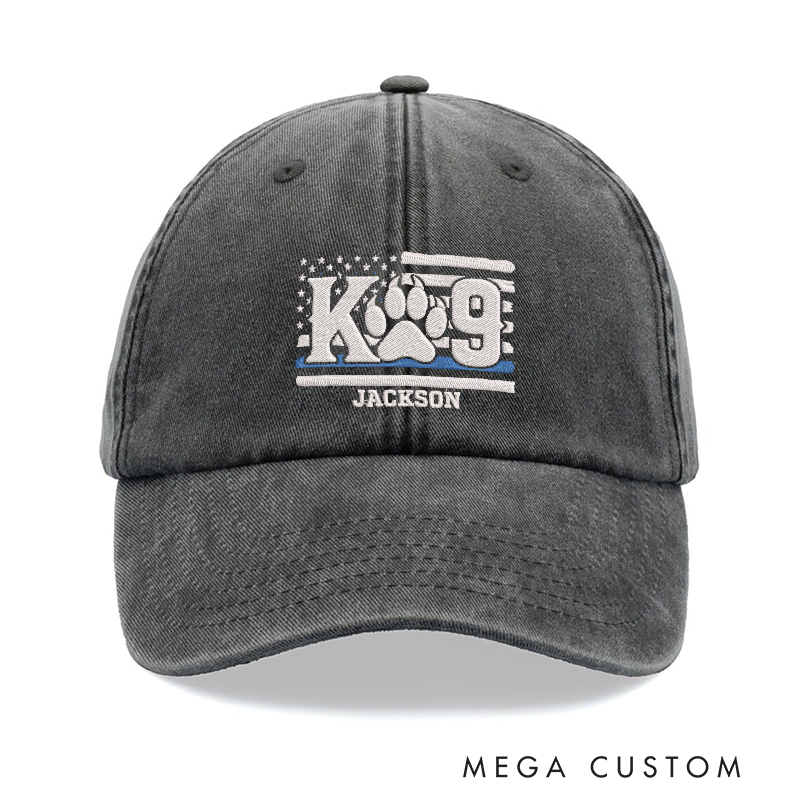 Personalized K-9 Police Embroidered Baseball Thin Blue Line Design Unique Gift for K-9 Unit Officers and Dog Handlers