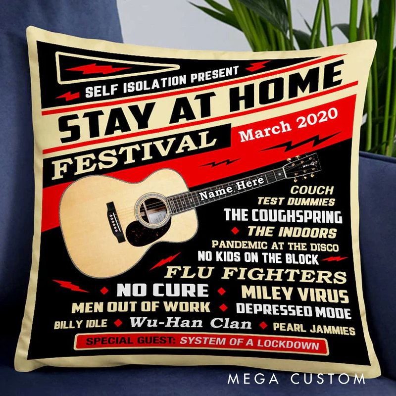 Personalized Name and Date Throw Pillow Couch Test Dummies the Coughspring the Indoors Pandemic at the Disco No Kids on the Block
