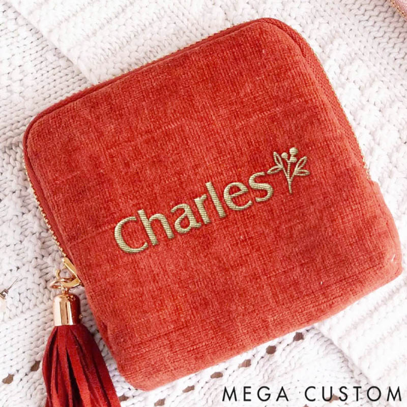 Personalized Travel Jewelry Case Custom Organizer Gift for Women