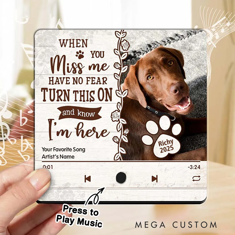 Personalized Dog Lover Photo Four Paws One Heart Throw Pillows Custom Music Fridge Magnet That Can Play Songs Gift