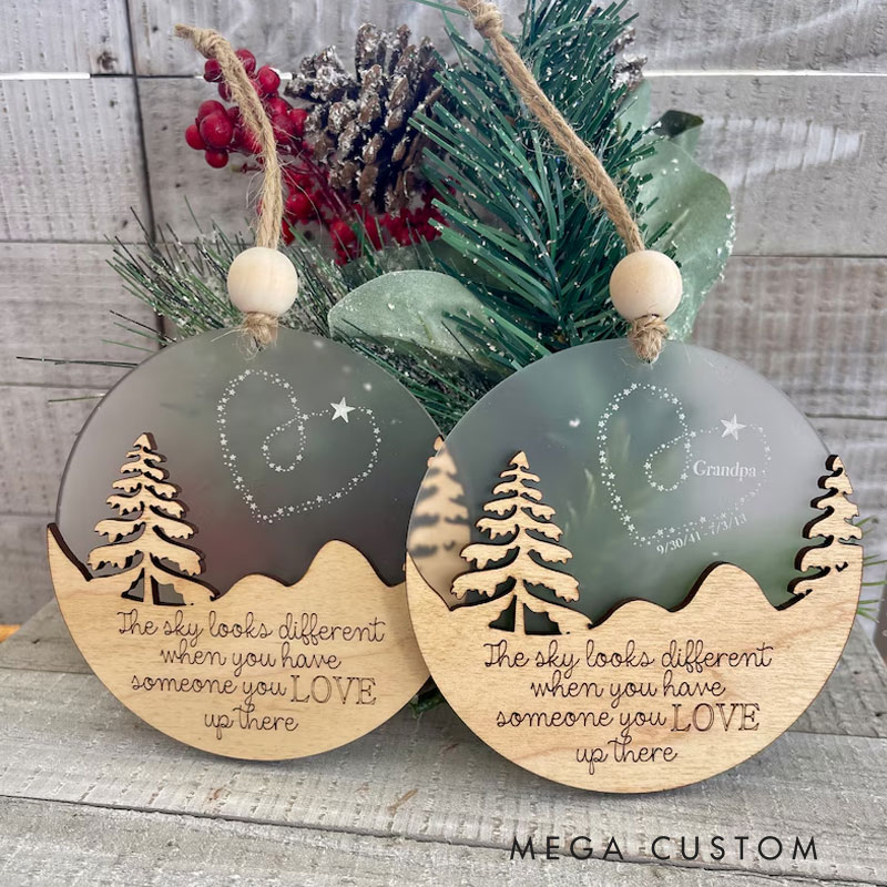 Personalized Memorial Ornament The Sky Looks Different When You have Someone You Love Up There Christmas Ornament