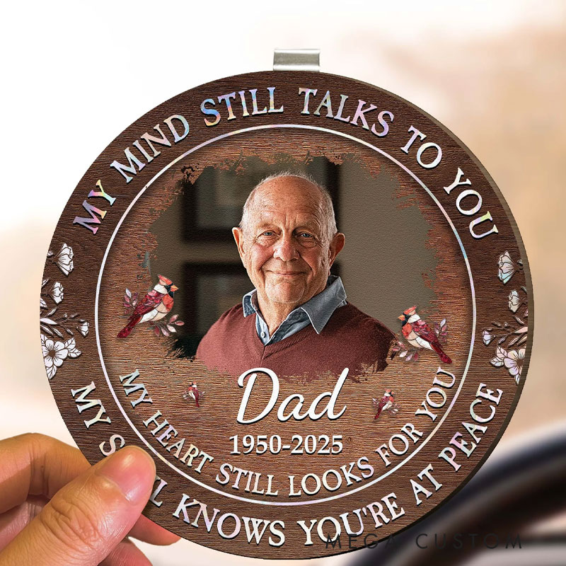 Personalized Acrylic Photo Car Visor Clip My Mind My Heart My Soul Memorial Gift