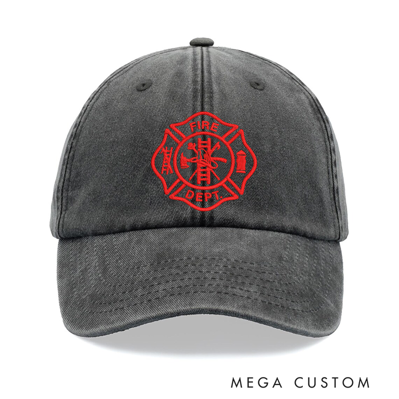Personalized Fire Department Embroidered Baseball Cap with Classic Maltese Cross Design Thoughtful Gift for Firefighters
