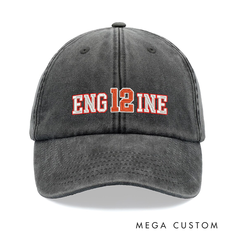 Personalized Engine 12 Firefighter Embroidered Baseball Cap Thoughtful Gift for Fire Department Heroes