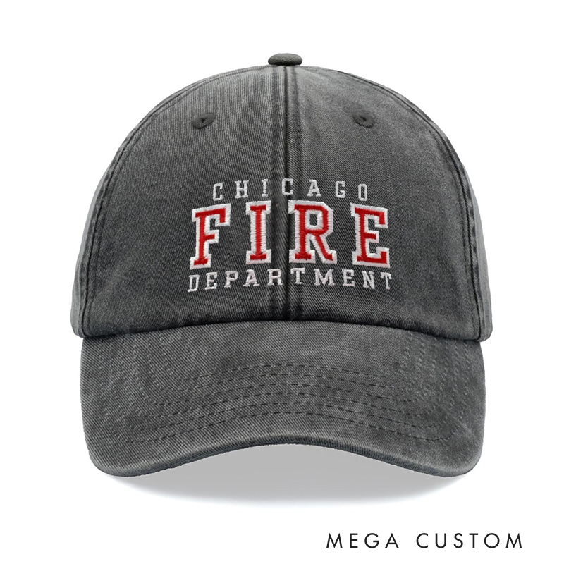 Personalized Fire Department Embroidered Baseball Cap with Bold Text Design Unique Gift for Firefighters