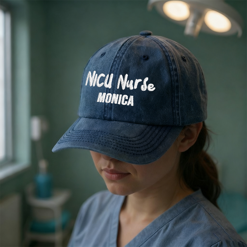 Personalized NICU Nurse Embroidered Cap Custom Color Adjustable Embroidered Dad Hat