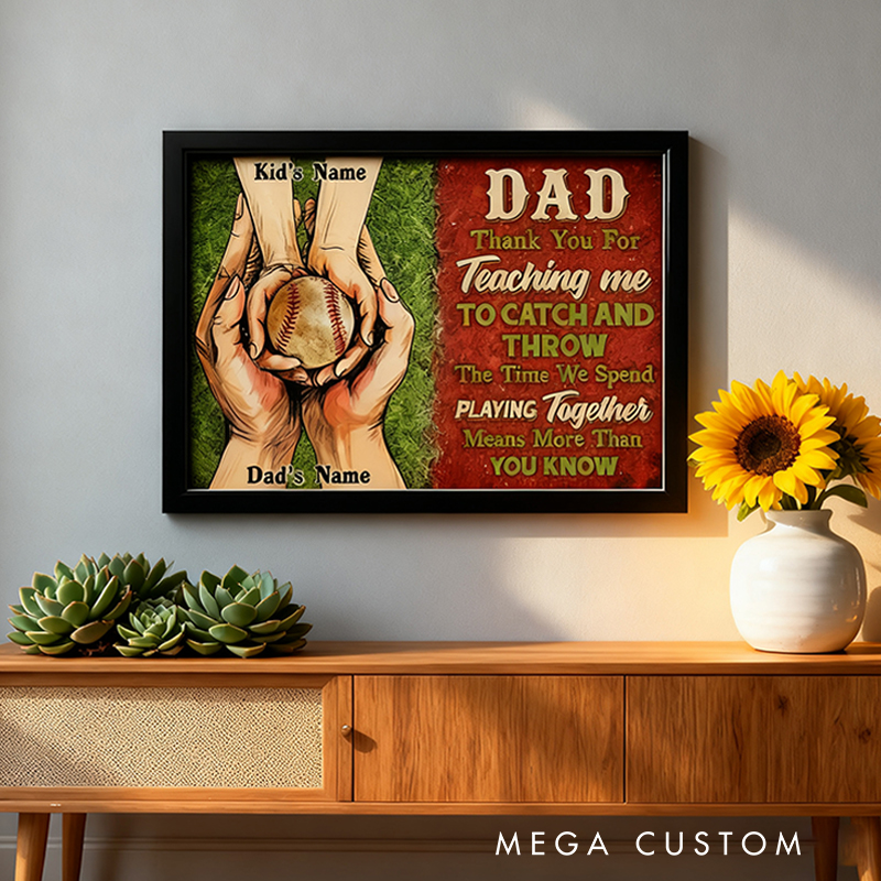 Personalized Baseball Wall Hangings with Custom Names and Heartfelt Quote  