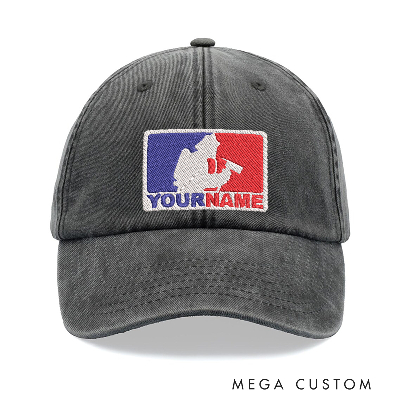 Personalized Firefighter Embroidered Baseball Cap Custom Name Silhouette Design Gift for Fire Department Heroes