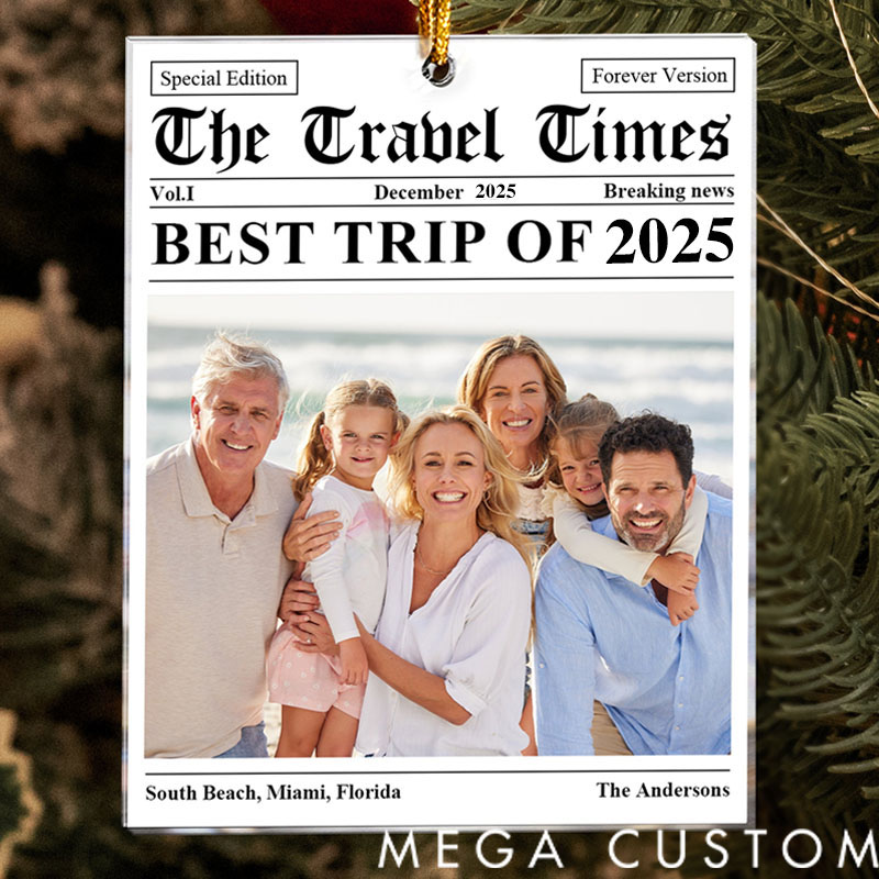 Personalized Acrylic Photo Ornament The Travel Times Newspaper