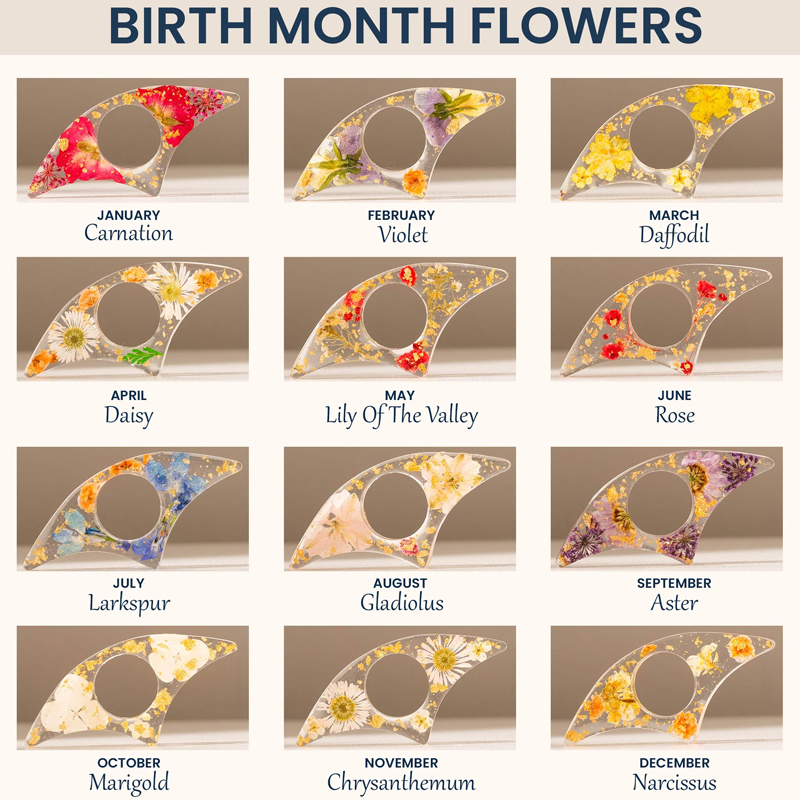 Personalized Birth Flower Book Lover Resin Book Page Holder Birthday Gift for Book Lover