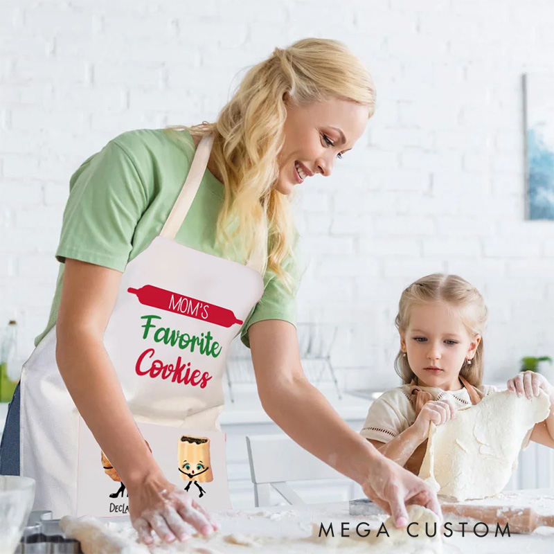 Personalized Cookie Crew Apron with Name Gift for Family Baker Baking Lover Christmas Gift
