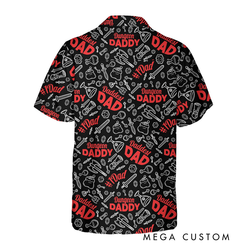 Personalized Dungeon Daddy Dnd Hawaiian Shirt Funny Rpg Dad Gift Custom Funny Gift for Geek Nerd