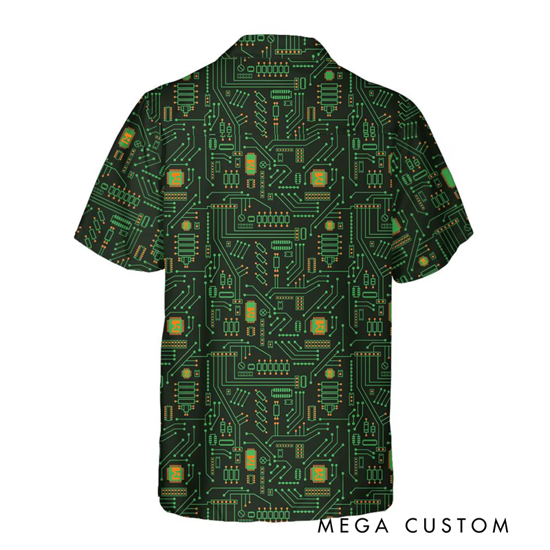 Personalized Computer Circuit Board Hawaiian Shirt Custom Programmers Coder Gift Geek Nerd Lover Funny Gift