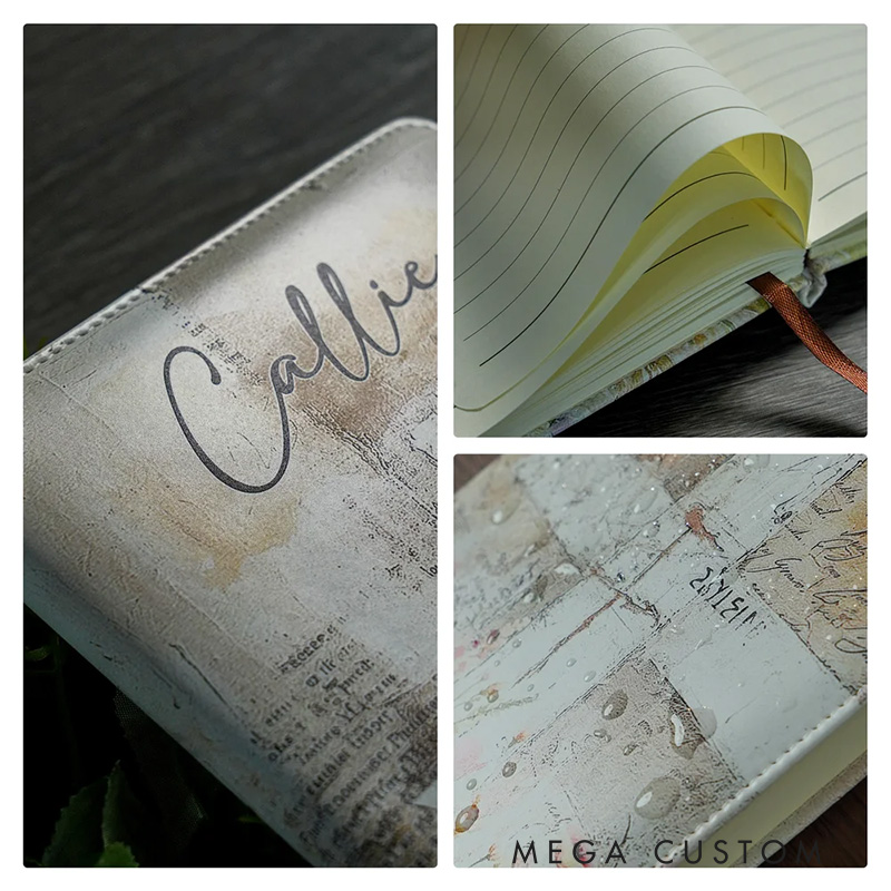 Personalized Watercolor Flower Cross Church Cardboard Notebook with Name for Her Bible Study Notes Religious Christian Gift for Women Mothers Day Gift