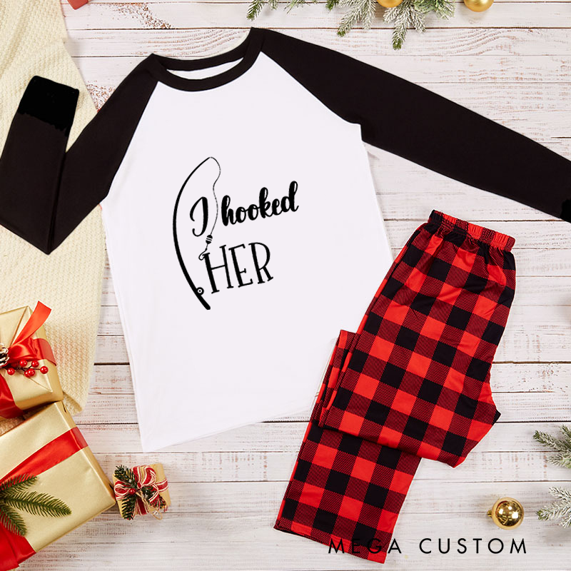 Personalized Fishing Couple Pajama Matching Christmas Sleepwear Husband Wife Pajama Matching Couple Sleepwear Perfect Gift for Fishing Lovers