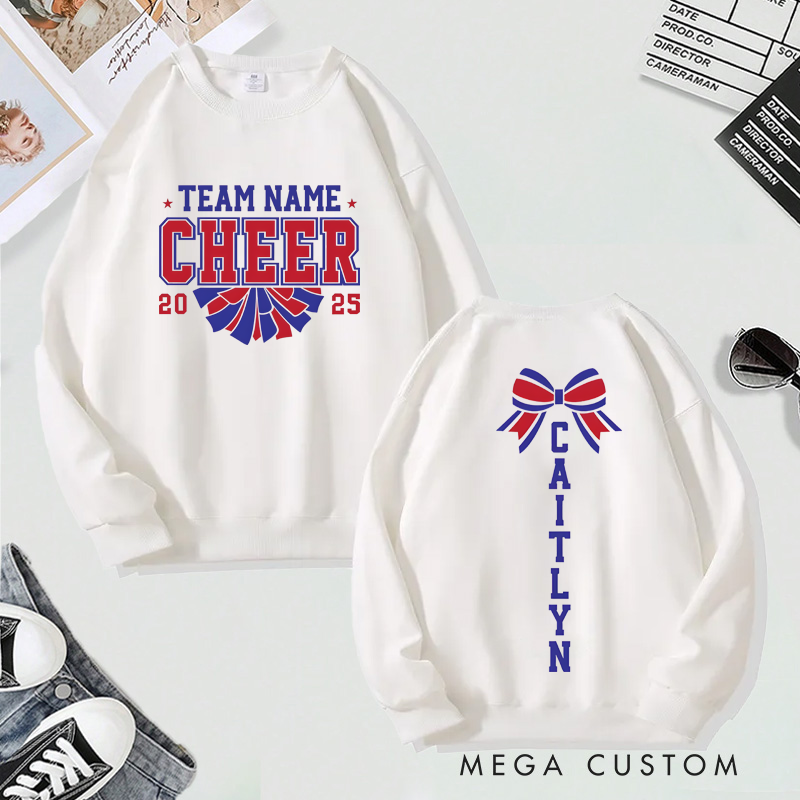 Personalized Cheerleading Sweatshirt Custom Team Name, Year, and Name Design