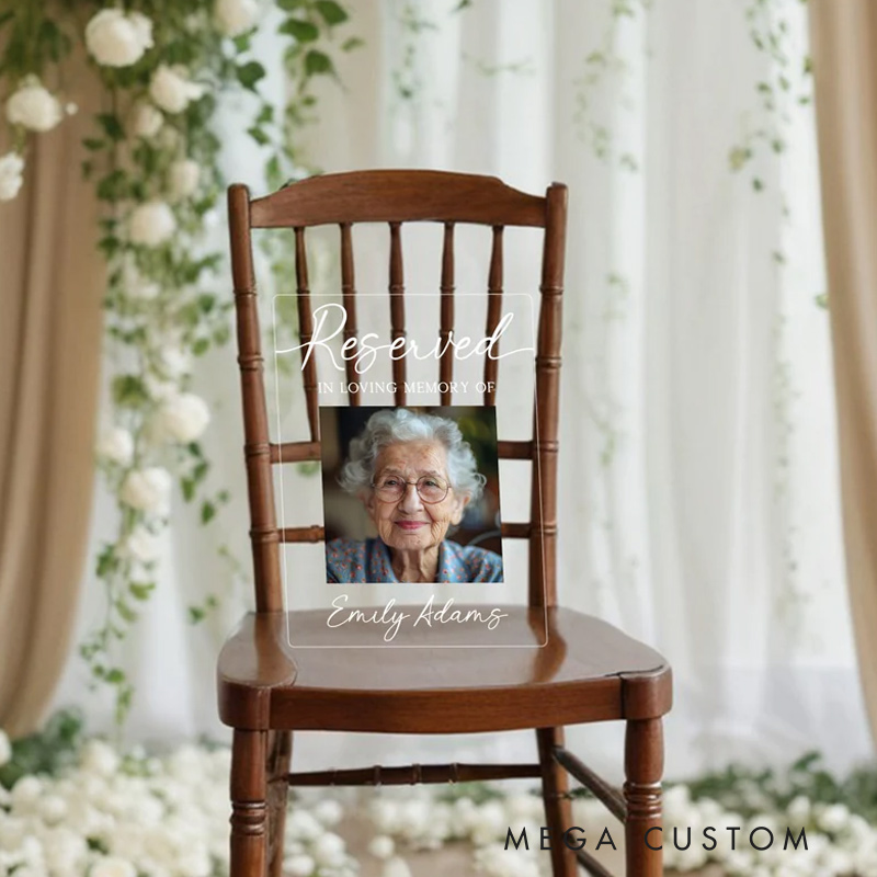 Personalized Reserved Memorial Sign Memorial Plaque In Loving Memory Wedding Decor Sympathy Gift Memorial Acrylic Wedding Sign