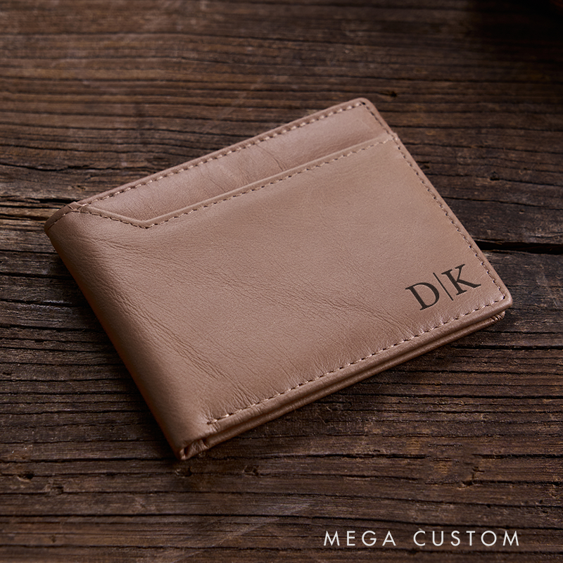 Personalized Leather Wallet For Men Engraved Crazy Horse Wallet Leather Gift for Him Groomsman Gift Boyfriend Gift Dad Gift Husband Gift