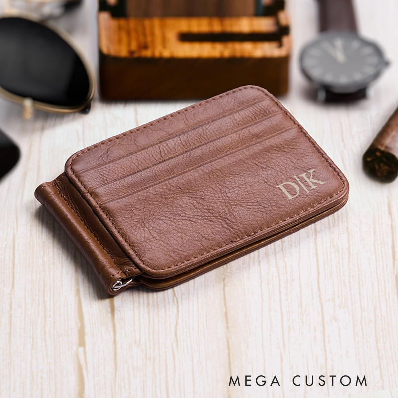 Personalized Leather Wallet Leather Card holder Engraved Mens Wallet Minimalist Wallet Slim Wallet ID Holder Anniversary Gift For Him Birthday Gifts for Boyfriend Dad Husband