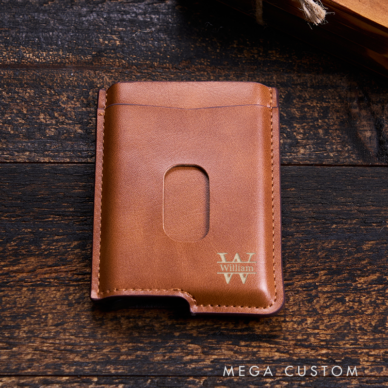 Personalized Leather Wallet Leather Card holder Engraved Mens Wallet Minimalist Wallet Slim Wallet ID Holder Anniversary Gift For Him Birthday Gifts for Boyfriend Dad Husband