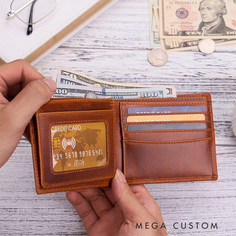 Personalized Firefighter Axe and Helmet Leather Wallet Firefighter wallet Oiled Leather wallet Fathers day gift for husband