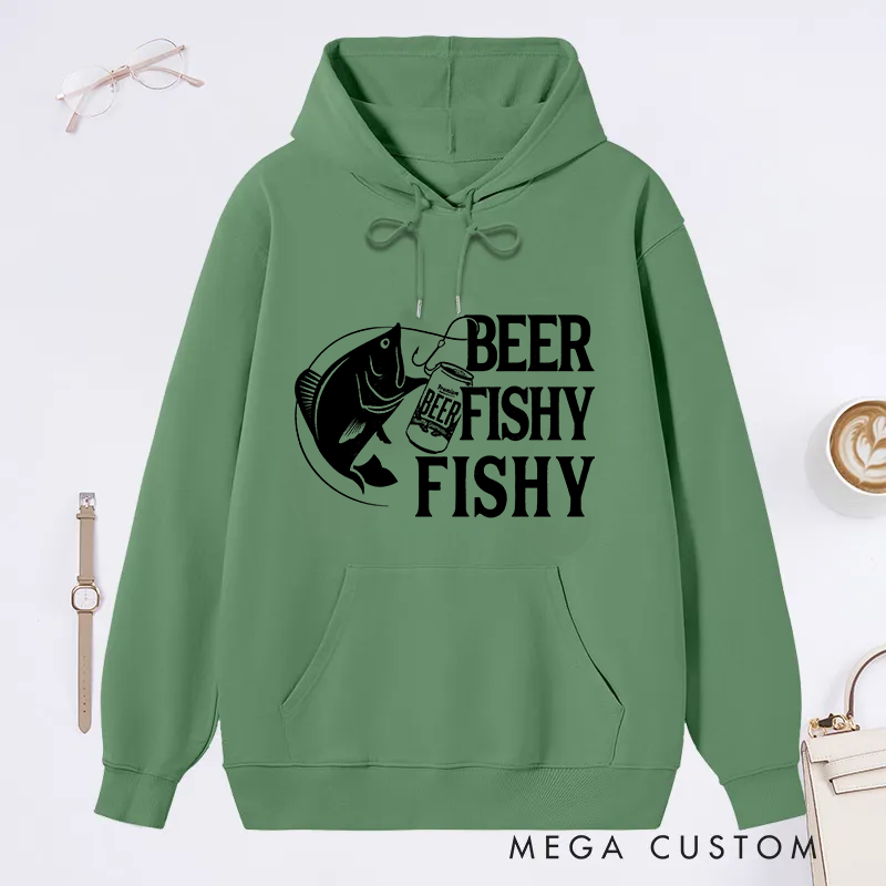 Personalized Funny Fishing Hoodie Mens Beer Fishing Hoodie Joke Fishing Gifts Punny Gag Meme Fisherman Loose Fit Hoodie Perfect Gift for Beer and Fishing Lovers