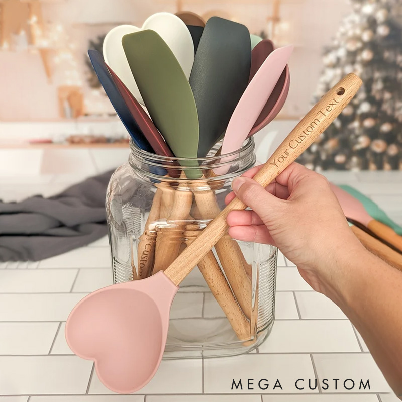 Personalized Rolling Pin and Spatula Baking Tools with Name Engraved Baking Gift Box Birthday Christmas Gift for Baker Baking Lover Gift