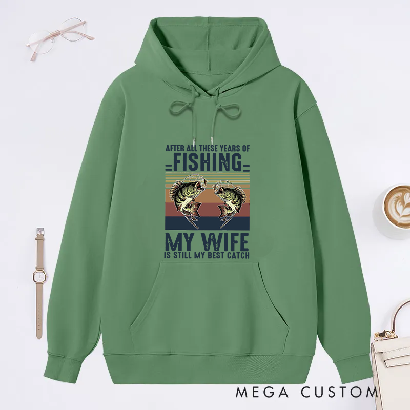 Personalized Funny Fishing Hoodie Valentine's Day Hoodie Anniversary Gift Romantic Gift for Fishing Lovers Comfortable and Stylish for Outdoor or Casual Wear