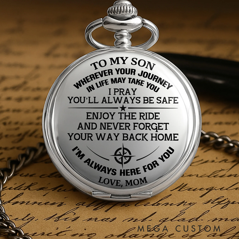 Personalized To My Brother Thank You for Being There Silver Plated Pocket Watch Gift for Brother