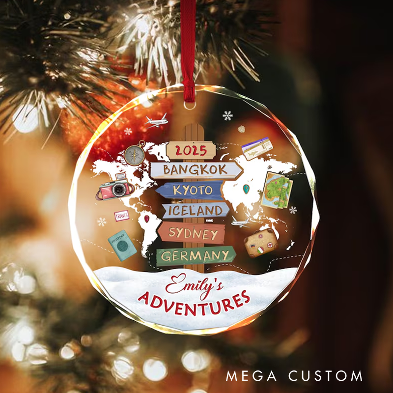 Personalized Travel Photo Ornament Custom Destination Keepsake