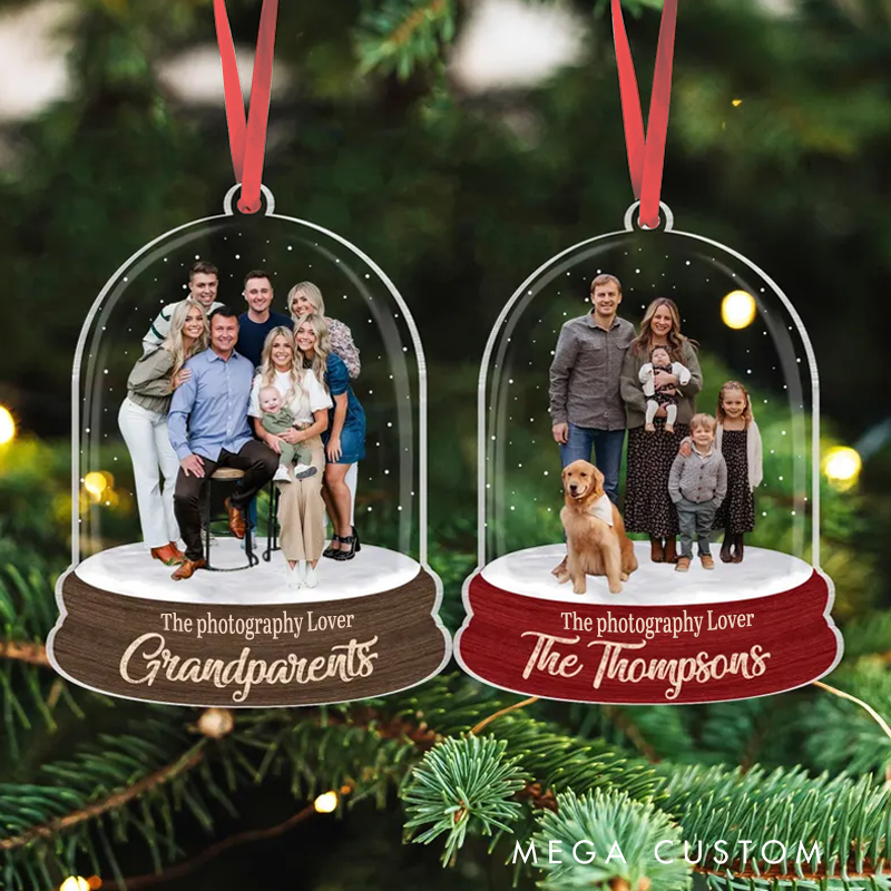 Personalized Family Photo Christmas Ornament Custom Acrylic Keepsake Gift