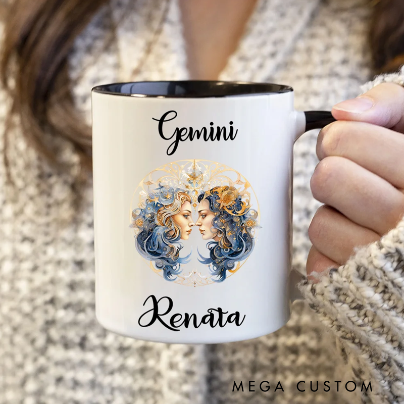 Personalized Astrology Zodiac Constellation Mug with Name Birthday Gift for Women Men