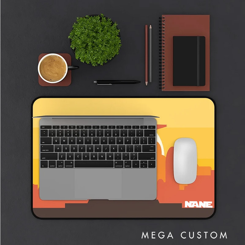 Personalized Futuristic Cityscape Desk Mat Custom Work or Gaming Mousepads Gift for Geek Nerd Lover